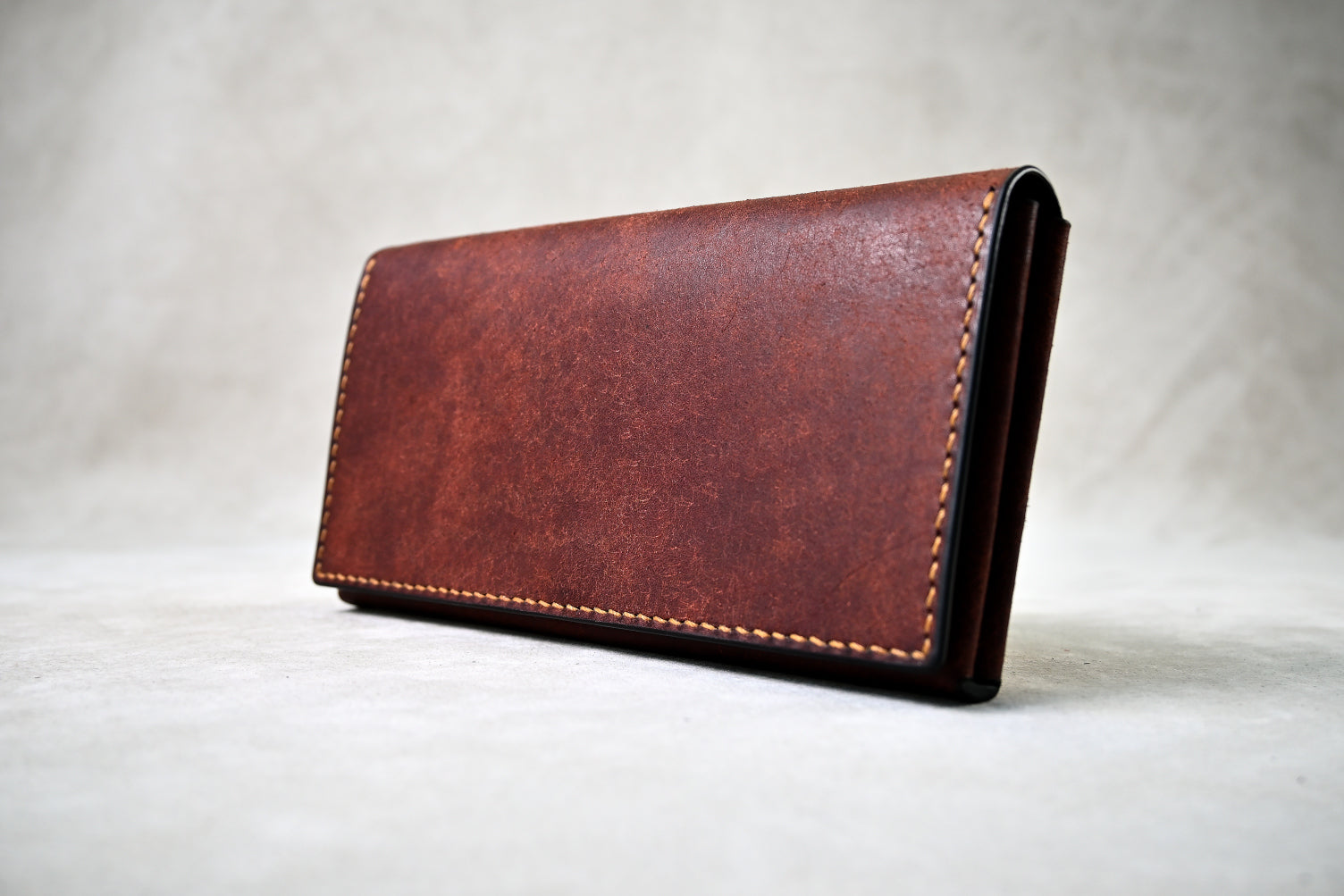 【一点物】薄くて小さい長財布　| ハンドメイド 手染め 手縫い 楽天市場】長財布 N WALLET 手縫い 二つ折り LITSTA 日本製 本革